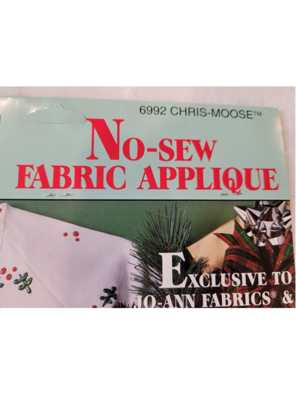 Vintage 1993 JoAnn Fabrics Chris Moose No Sew Fabric Applique Christmas Craft NI - Picture 4 of 5